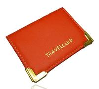 Glemified - New Leather Oyster Travel Card Bus Pass Holder Wallet Rail Card Cover CASE (Orange)