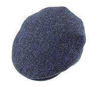 Glen Appin Gents Authentic Harris Tweed County Flat Cap GH0495 (Navy Herringbone, Small)