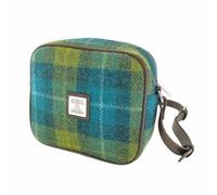 Glen Appin Harris Tweed 'Almond' Mini Bag Birthday Gift (Colour 114 Sea Blue/Green Tartan)