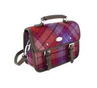Glen Appin Harris Tweed Bervie Mini Satchel Bag With Adjustable & Removable Shoulder Strap (142 Orange Purple Check)