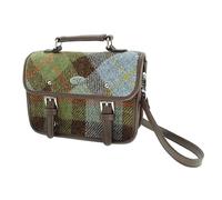 Glen Appin Harris Tweed Bervie Mini Satchel Bag With Adjustable & Removable Shoulder Strap (15 Gunn Tartan)