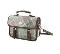 Glen Appin Harris Tweed Bervie Mini Satchel Bag With Adjustable & Removable Shoulder Strap (Col 134 Soft Pink)