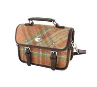 Glen Appin Harris Tweed Bervie Mini Satchel Bag With Adjustable & Removable Shoulder Strap (Colour 148 Pale Orange Stewart Tartan)