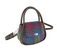 Glen Appin Harris Tweed Buchan Round Mini Handbag With Detachable Shoulder Strap (Col46 Multi)