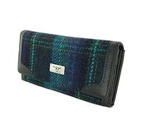 Glen Appin Harris Tweed Bute Long Purse (Blue with Turquoise Overcheck Tartan)