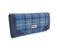 Glen Appin Harris Tweed Bute Long Purse (Light Blue Check)
