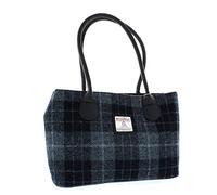 Glen Appin Harris Tweed Classic Handbag - LB1003 - Cassley (Colour 95 Grey/Black)