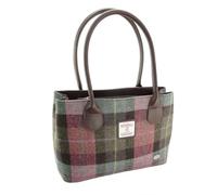 Glen Appin Harris Tweed Classic Handbag - LB1003 - Cassley (Green/Purple)