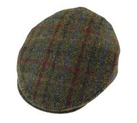 Glen Appin Harris Tweed County Cap for Men, Green Check, XL