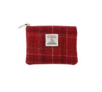 Glen Appin Harris Tweed 'Eriskay' Small Zip Coin Purse (Colour 102 Red)