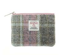 Glen Appin Harris Tweed 'Eriskay' Small Zip Coin Purse (Colour 134 Soft Pink Buchanan)