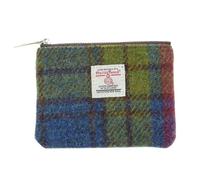Glen Appin Harris Tweed 'Eriskay' Small Zip Coin Purse (Colour 46 Multi Check)