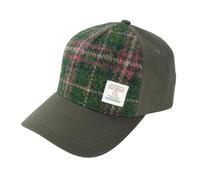 Glen Appin Harris Tweed Front Baseball Cap (Colour 107 Green Plum Check)