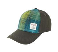 Glen Appin Harris Tweed Front Baseball Cap (Colour 114 Sea Blue & Green Check)