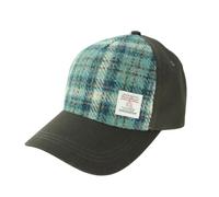 Glen Appin Harris Tweed Front Baseball Cap (Colour 121 Duck Egg Check)