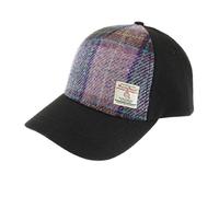 Glen Appin Harris Tweed Front Baseball Cap (Colour 34 Purple Check)