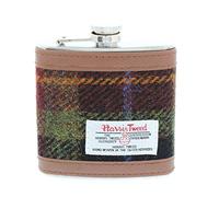 Glen Appin Harris Tweed Hip Flask Gift Boxed (Colour 59 Rust Check)