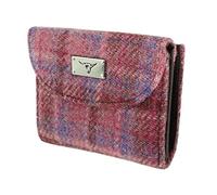 Glen Appin Harris Tweed Jura Short Wallet - Pink Check