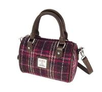 Glen Appin Harris Tweed 'Kilbride' Mini Bowling Tote Bag (131 Purple Check)