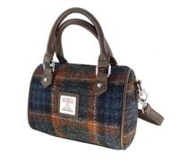 Glen Appin Harris Tweed 'Kilbride' Mini Bowling Tote Bag Col 127 Rust Check