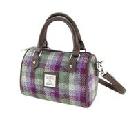 Glen Appin Harris Tweed 'Kilbride' Mini Bowling Tote Bag Col 133 Green Check