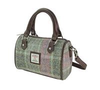 Glen Appin Harris Tweed 'Kilbride' Mini Bowling Tote Bag Col 134 Pink Check