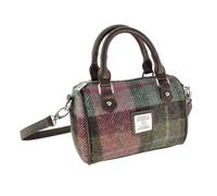 Glen Appin Harris Tweed 'Kilbride' Mini Bowling Tote Bag (Col 137 Green/Pink Tartan)