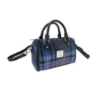 Glen Appin Harris Tweed 'Kilbride' Mini Bowling Tote Bag (Col 143 Blue and Purple)