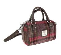 Glen Appin Harris Tweed 'Kilbride' Mini Bowling Tote Bag (Col 144 Burgundy Pink)