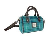 Glen Appin Harris Tweed 'Kilbride' Mini Bowling Tote Bag (Col 145 Teal & Blue)