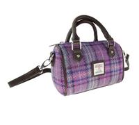 Glen Appin Harris Tweed 'Kilbride' Mini Bowling Tote Bag (Col 146 Purple & Mint)