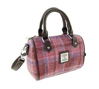 Glen Appin Harris Tweed 'Kilbride' Mini Bowling Tote Bag (Colour 103 Pink Check)
