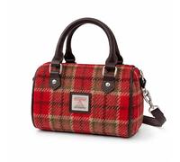 Glen Appin Harris Tweed 'Kilbride' Mini Bowling Tote Bag (Red & Green Tartan)