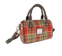 Glen Appin Harris Tweed 'Kilbride' Mini Bowling Tote Bag (Red & Green Tartan)