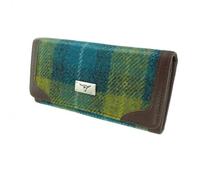 Glen Appin Harris Tweed Ladies Bute Fold-Over Purse LB2000 (Colour 114 Blue/Green)