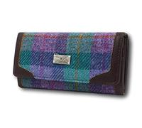 Glen Appin Harris Tweed Ladies Bute Fold-Over Purse LB2000 (Colour 79 Turquoise Check)