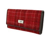 Glen Appin Harris Tweed Ladies Long Fold-Over Purse LB2106 (Colour 102 Check Red)