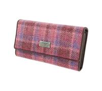 Glen Appin Harris Tweed Ladies Long Fold-Over Purse LB2106 (Colour 103 Pink Check)