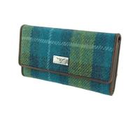 Glen Appin Harris Tweed Ladies Long Fold-Over Purse LB2106 (Colour 114 Green)