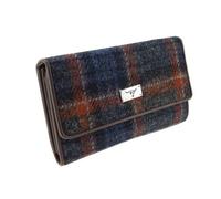 Glen Appin Harris Tweed Ladies Long Fold-Over Purse LB2106 (Colour 127 Grey Rust)