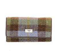 Glen Appin Harris Tweed Ladies Long Fold-Over Purse LB2106 Tiree (Colour 15 Blue Check)