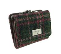 Glen Appin Harris Tweed Ladies Small Unst Purse LB2113 (Col 107 Green Plum Check)