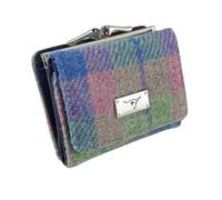 Glen Appin Harris Tweed Ladies Small Unst Purse LB2113 (Colour 135 Blue/PinkTartan)