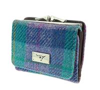 Glen Appin Harris Tweed Ladies Small Unst Purse LB2113 (Colour 79 Turquoise Check)