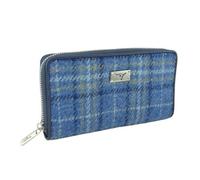 Glen Appin Harris Tweed Large Zip Purse LB2100 Staffa (Colour 129 Blue)