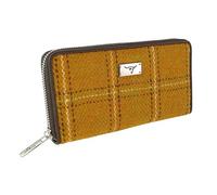 Glen Appin Harris Tweed Large Zip Purse LB2100 Staffa (Colour 130 Mustard Overcheck)