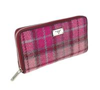 Glen Appin Harris Tweed Large Zip Purse LB2100 Staffa (Colour 138 Vibrant Pink)