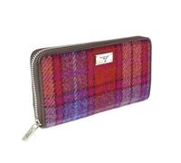 Glen Appin Harris Tweed Large Zip Purse LB2100 Staffa (Colour 142 Orange/Purple)