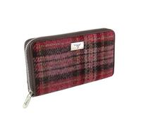 Glen Appin Harris Tweed Large Zip Purse LB2100 Staffa (Colour 144 Burgundy/Pink)