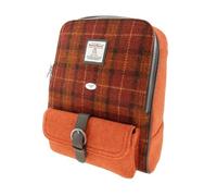 Glen Appin Harris Tweed 'Naver' Backpack - Col 117 Brown With Orange